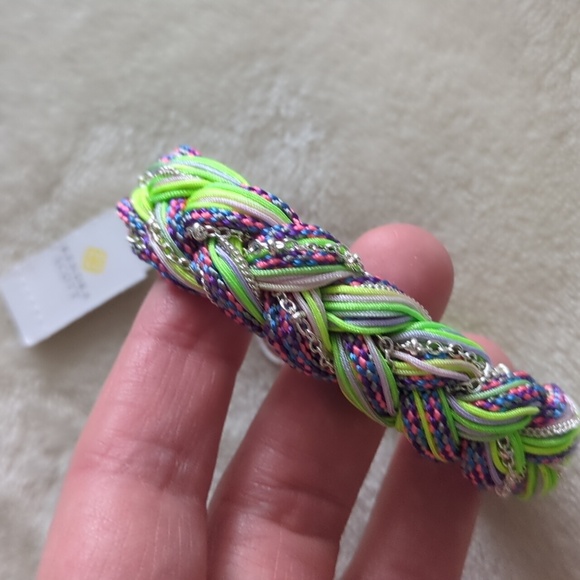 Kendra Scott Masie Silver Corded Braded Friendship Bracelet Lilac Mix Paracord - Picture 6 of 11